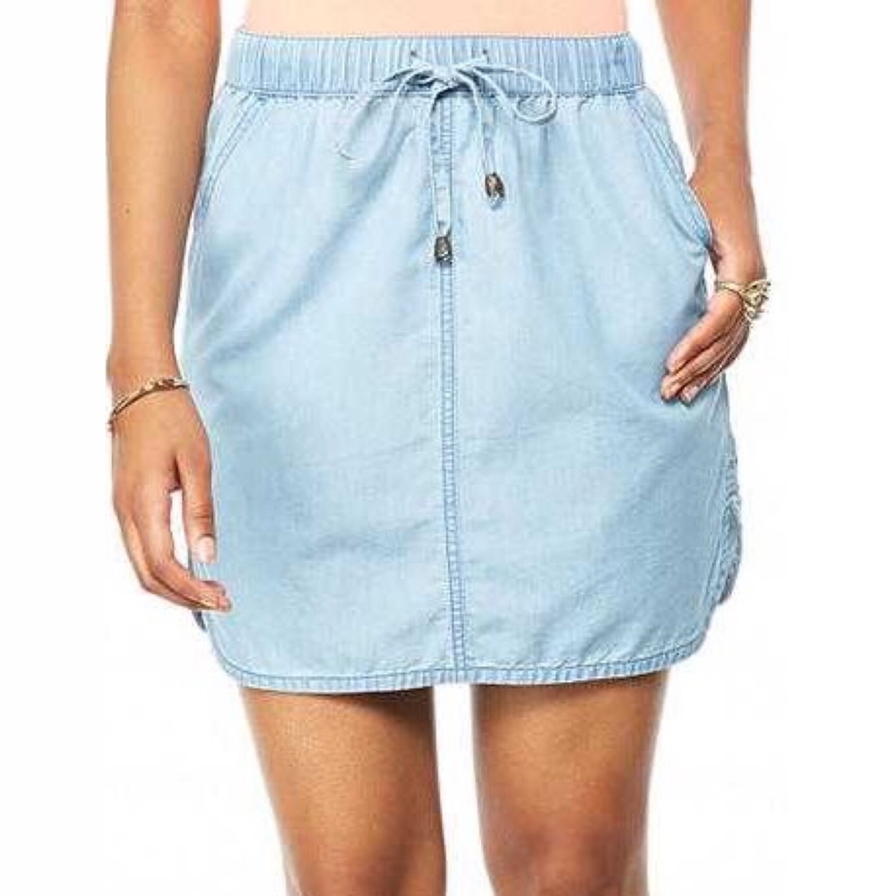 Love, Fire Chambray Drawstring Skirt
